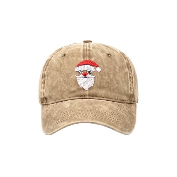 Voska Christmas Hats Christmas Baseball Cap Funny Santa Adjustable Embroidery Cotton Hat for Men Women Khaki One Size