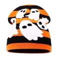 thumbnail image 1 of Voska Funny Halloween Pumpkin Skull Jacquard Knitted Pullover Hat Warm Woolen Festival Beanie for Autumn and Winter B One Size, 1 of 7