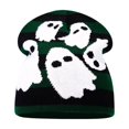 thumbnail image 1 of Voska Funny Halloween Pumpkin Skull Jacquard Knitted Pullover Hat Warm Woolen Festival Beanie for Autumn and Winter D One Size, 1 of 7