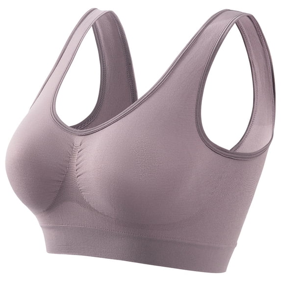 Voska High Support Sports Bras for Women Racerback Design, Built in Bra Tank Tops for Women, Plus Size Available Light Gray S
