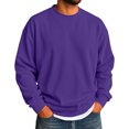 thumbnail image 1 of Voska Men's Casual Long Sleeves Crewneck Sweatshirts Solid Color Classic Pullover Lightweight Slim Fit Tops Dark Purple 3XL, 1 of 4