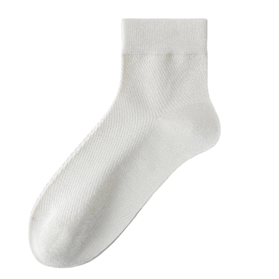 Voska Men's Cooling Mesh Mid Calf Socks Seamless Toe Wicking Odor Resistant Lightweight Athletic Daily Socks Khaki One Size