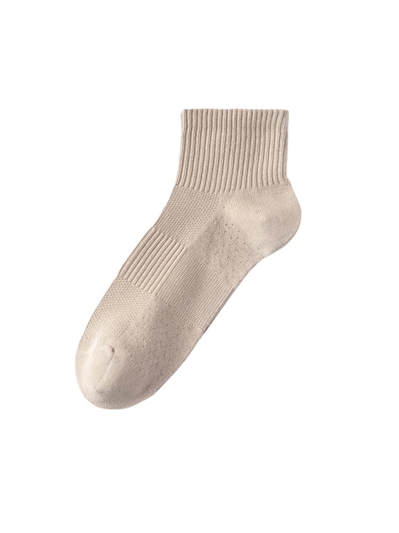 Men's Wicking Mesh Low Cut Socks Thin Breathable Athletic Sports Casual Daily Summer Fall Socks Khaki One Size