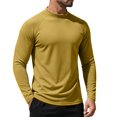 thumbnail image 1 of Voska Mens Workout Shirts Long Sleeve Moisture Wicking Athletic Tee UPF 50 Sun Shirt, Lightweight Quick Dry Performance for Running & Fishing Earthy Yellow 3XL, 1 of 9