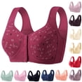thumbnail image 1 of Voska Post Surgery Compression Bras For Women With Mesh | front closure adjustable strap wirefree breast enhancement posture bra for under clothes or alone as top at work gym all day Beige 32, 1 of 4