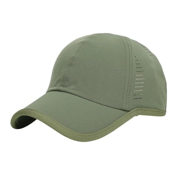Voska Quick Dry Baseball Hat Unstructured Athletic Golf Cap Women Men, Mesh Outdoor Hat Breathable Adjustable Running Hat Curved Bill Ball Cap Performance Hat Unisex Army Green One Size