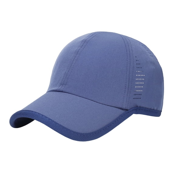 Voska Quick Dry Baseball Hat Unstructured Athletic Golf Cap Women Men, Mesh Outdoor Hat Breathable Adjustable Running Hat Curved Bill Ball Cap Performance Hat Unisex Blue One Size