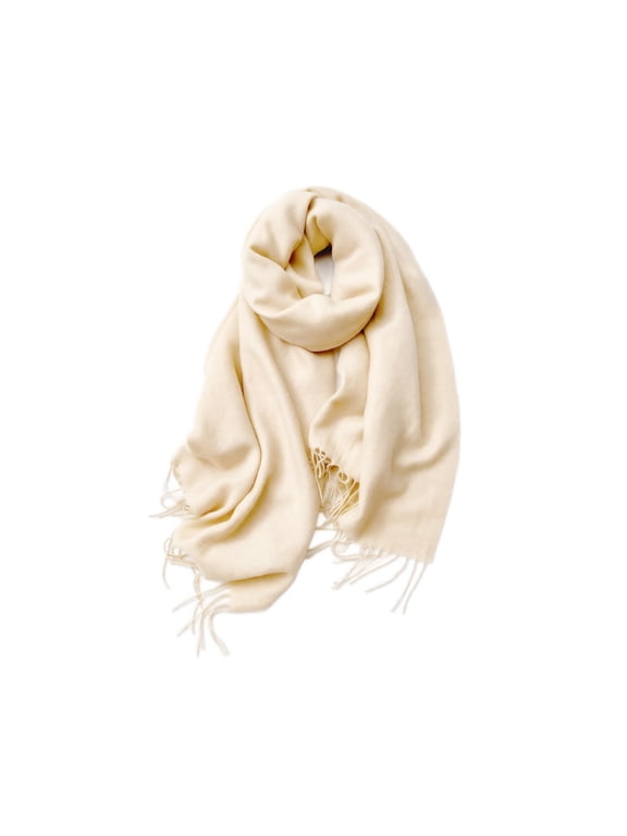 Scarf For Men Women Winter Warm Neck Solid Scarves Fall Softest Classic Beige One Size