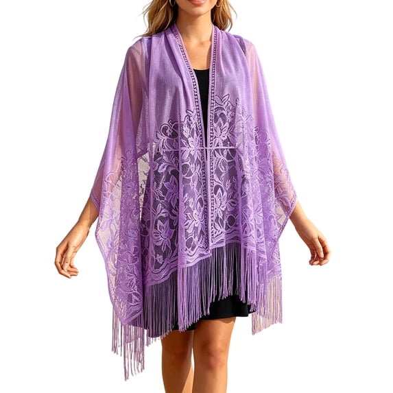 Voska Shawls and Wraps for Evening Dresses Scarfs for Women Pashmina Wedding Formal Shawl Purple One Size