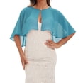 thumbnail image 1 of Voska Solf Chiffon Shawl Wraps for Evening Dress Shoulder Wedding Cape Flapper Cover Up Formal Dressy Sky Blue One Size, 1 of 2