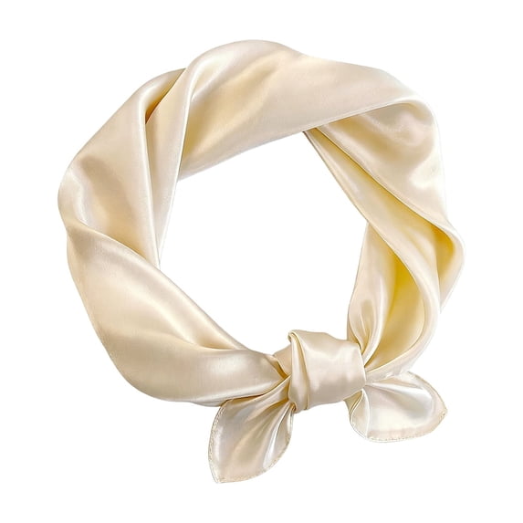 Voska Solid Color Mulberry Silk Scarf Scarf Neck Scarf for Women head scarf Breathable Lightweight,Gift Packed Beige One Size