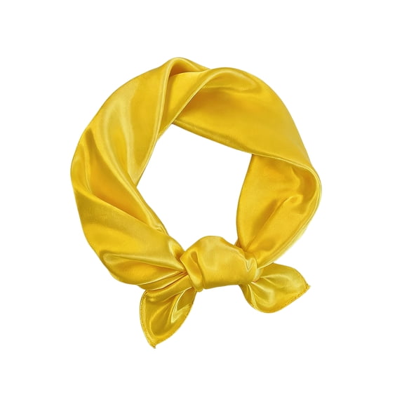 Voska Solid Color Mulberry Silk Scarf Scarf Neck Scarf for Women head scarf Breathable Lightweight,Gift Packed Yellow One Size