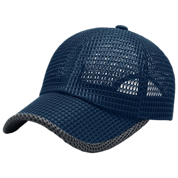 Voska Summer Mesh Baseball Cap for Men Women Breathable Trucker Hat, Quick Dry Lightweight Baseball Hats Running Hat Navy One Size