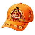 thumbnail image 1 of Voska Thanksgiving Harvest Baseball Cap Adjustable Fall Autumn Turkey Pumpkin Printed Hat Adult Casual Holiday Party Accessory C One Size, 1 of 5