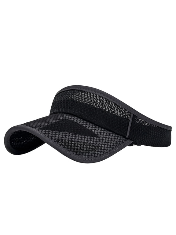 Unisex Mesh Sun Visor Hat Extended Brim Breathable Lightweight Topless Cap Adjustable Strap Sun Protection Hat For Running Cycling Golf Outdoor Sports Daily Wear