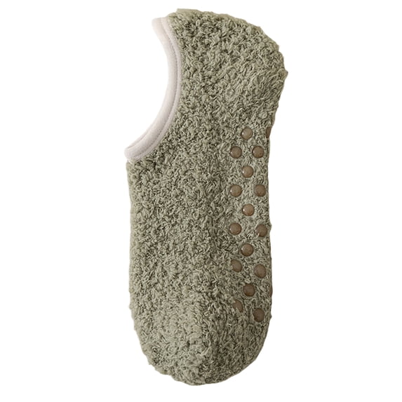 Voska Warm And Non Slip Mens floor Socks Winter Velvet Thickened Home Sleeping And Comfortable Green One Size