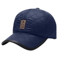 thumbnail image 1 of Voska Winter Men's PU Leather Earflap Hat Thickened Warm Casual Baseball Outdoor Cap Navy, 1 of 3