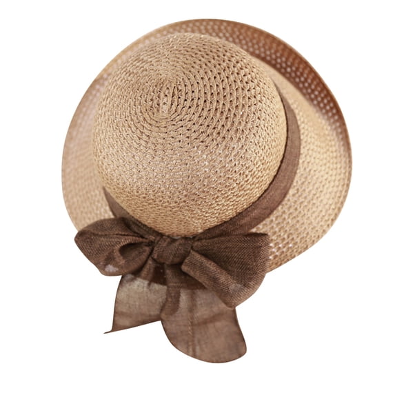 Voska Women Floppy Sun Hats Fashionable Summer Wide Brim Cap BeachStraw Hat UV UPF50 Travel Packable Cotton Light Brown