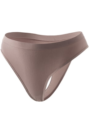 Women Seamless Solid Color Thong Underwear High Cut Stretch Mid Rise Panties Breathable Soft Briefs For Yoga Fitness Dance Workout Daily Casual Wear