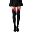 thumbnail image 1 of Voska Women's Bow Knee High Socks, Halloween Cosplay Long Cotton Thigh High Socks I One Size, 1 of 6