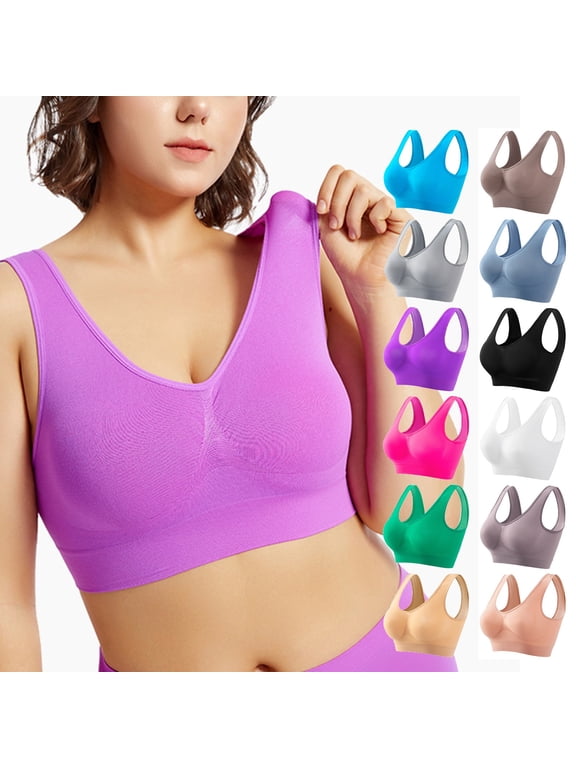 Women's Cozy Wireless Bra, Full-Coverage Pullover Bra, Seamless T-Shirt Bra Hot Pink L