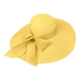 thumbnail image 1 of Voska Women's Fashion Woven Wide Brim Sun Hat Breathable Foldable UPF Summer Beach Travel Hat Yellow, 1 of 3