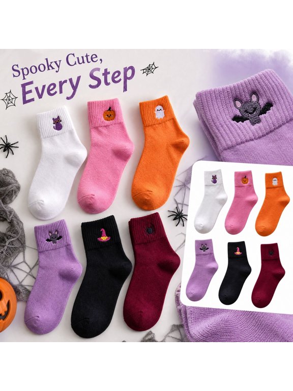 Women's Halloween Print Mid Calf Socks Moisture Wicking Anti Odor Breathable Casual Spring Autumn Novelty Gift Socks B One Size