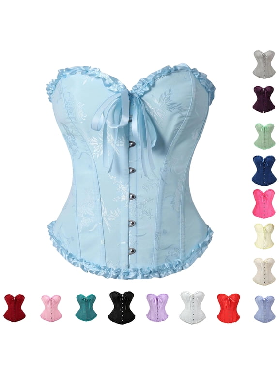 Women's Lace Up Corset Bustier Top Court Style Body Shaper Push Up Waist Trainer Beach Party Summer Fall Wear for Women Navy L