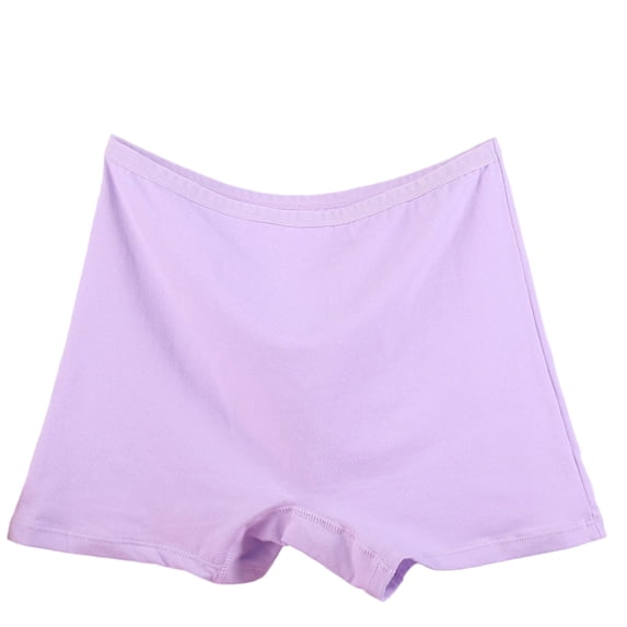 Voska Women's Plus Size High Waist Cotton Boxer Briefs Soft Breathable Full Coverage Underwear Light Purple XXXXXXL