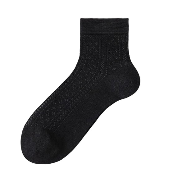 Voska Women's Seamless Mesh Ankle Socks Thin Breathable Moisture Wicking Odor Control Casual Daily Socks Black One Size