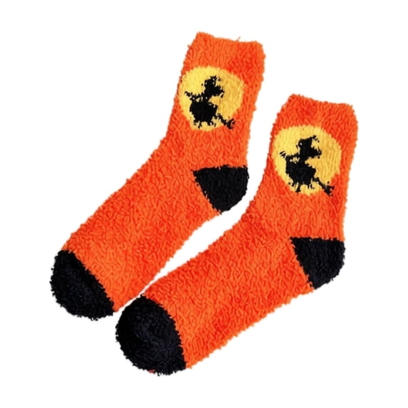 Voska Womens Halloween Fuzzy Socks Soft Cozy Slipper Fluffy Winter Warm Fleece Socks for Women Plush Sleeping G One Size
