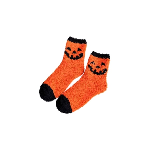 Voska Womens Halloween Thick Cozy Mid Calf Socks Novelty Fun Pattern Breathable Fall Winter Warm Socks