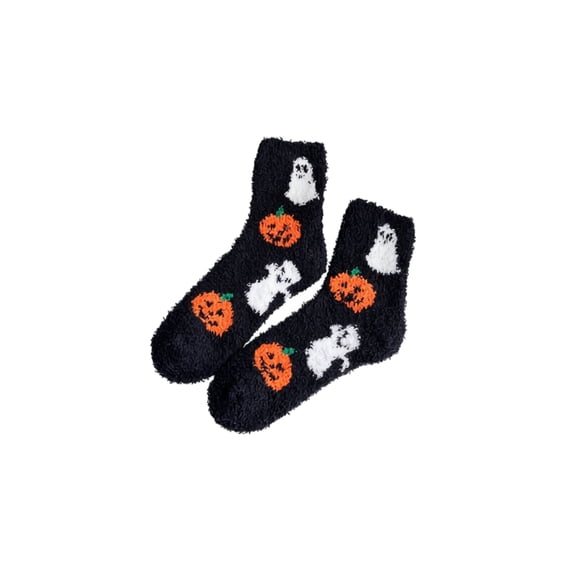 Voska Womens Halloween Thick Cozy Mid Calf Socks Novelty Fun Pattern Breathable Fall Winter Warm Socks