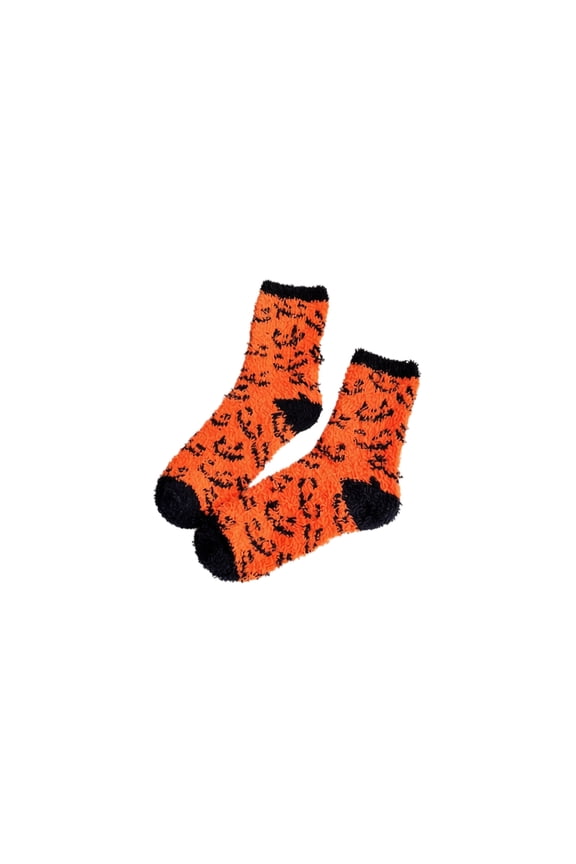 Womens Halloween Thick Cozy Mid Calf Socks Novelty Fun Pattern Breathable Fall Winter Warm Socks