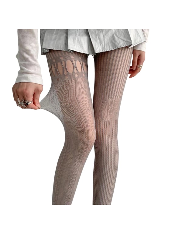 Womens Lace Fishnet Tights Vintage Openwork Sheer Thin Footed Hosiery Party Daily