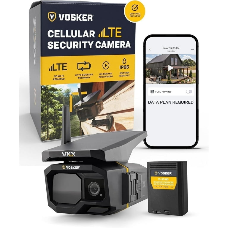 VOSKER VKX Solar 4G-LTE Outdoor Cellular Security Camera, SIM
