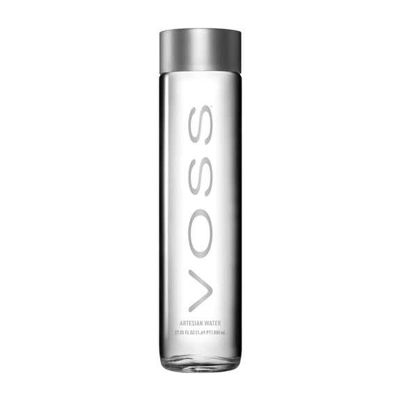 Voss Artesian Still Bottled Water, 800 ml / 27.65 fl oz Glass Bottle