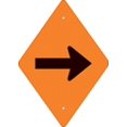 thumbnail image 1 of ORANGE PLASTIC REFLECTIVE TRAIL BLAZER HORIZONTAL ARROW, Manufacturer: VOSS SIGNS, Manufacturer Part Number: 262 DA HOR (1), 1 of 2