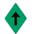 thumbnail image 1 of Voss 262 DA VGR 5x7in. ATV Trail Sign - Vertical Arrow (Green), 1 of 1