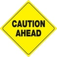 thumbnail image 1 of Voss Signs 410 Ca Yr Yellow Plastic Reflective Sign 12" - Caution Ahead, 1 of 2