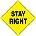 thumbnail image 1 of Voss Signs 422 Sr Yr Yellow Plastic Reflective Sign 12" - Stay Right, 1 of 2