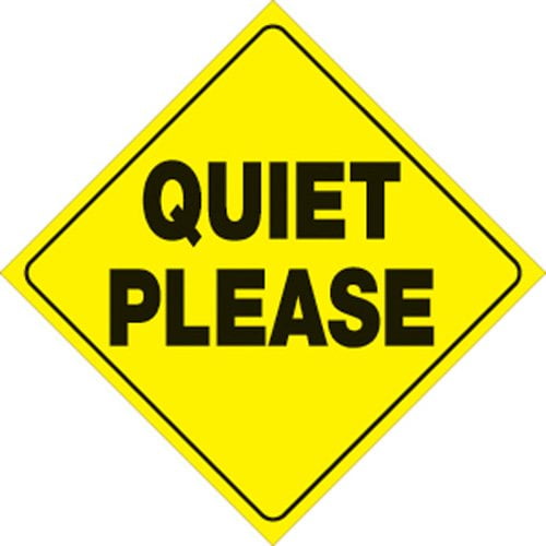 Voss Signs 451 Qp Yr Yellow Plastic Reflective Sign 12" - Quiet Please
