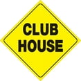 thumbnail image 1 of Voss Signs 452 Ch Yr Yellow Plastic Reflective Sign 12" - Club House, 1 of 2