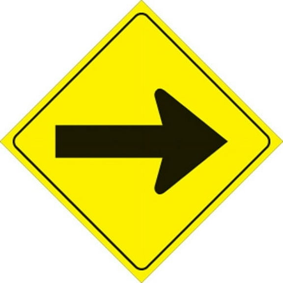 Voss Signs 483 A YR Yellow Plastic Reflective Sign 12" - Arrow