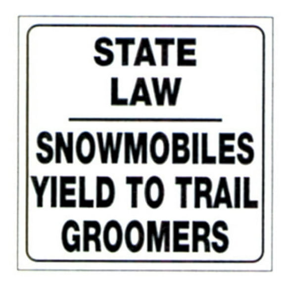 Voss Signs 494slg White Plastic Reflective Sign 12" - Snowmobiles Yield