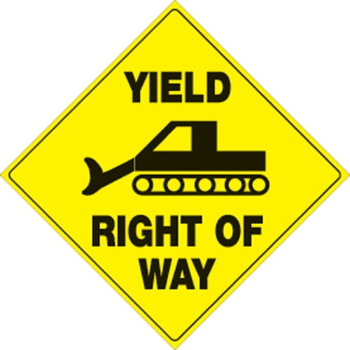 Voss Signs 500 Yrw Yr Yellow Plastic Reflective Sign 12" Yeild Groomer