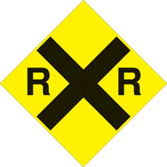 Voss Signs 489 Rr Yr Yellow Plastic Reflective Sign 12" - Railroad