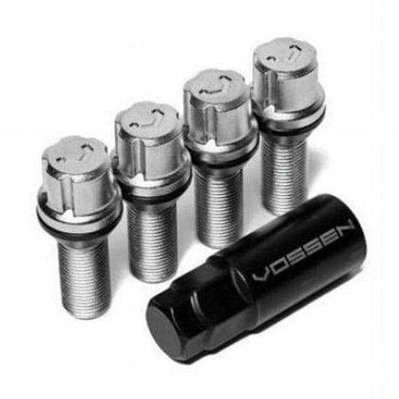 Vossen LUG-BL1450-30-CH 30 mm Lock Bolt 14 x 1.5 17 mm Hex Cone Seat, Silver - Set of 4