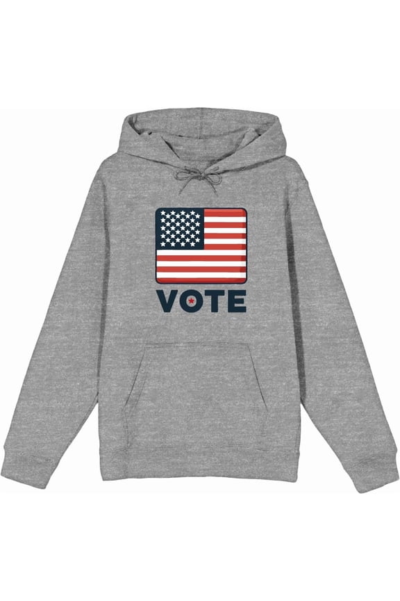 Vote American Flag Adult Blue Long Sleeve Hoodie-Medium
