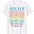 thumbnail image 1 of Vote As If Your Skin Is Not White Human's Rights Apparel T-Shirt, 1 of 4